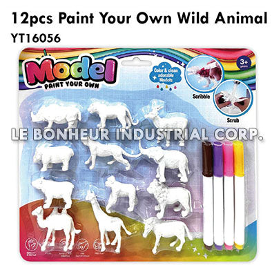 12Pcs Paint Your Own Wild Animal