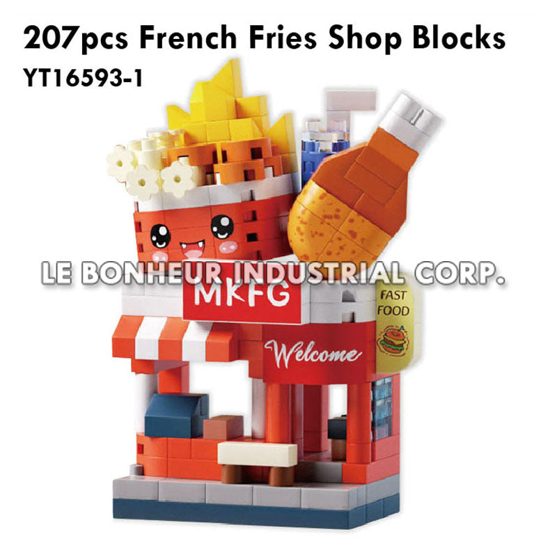 207pcs French Fries Shop Blocks