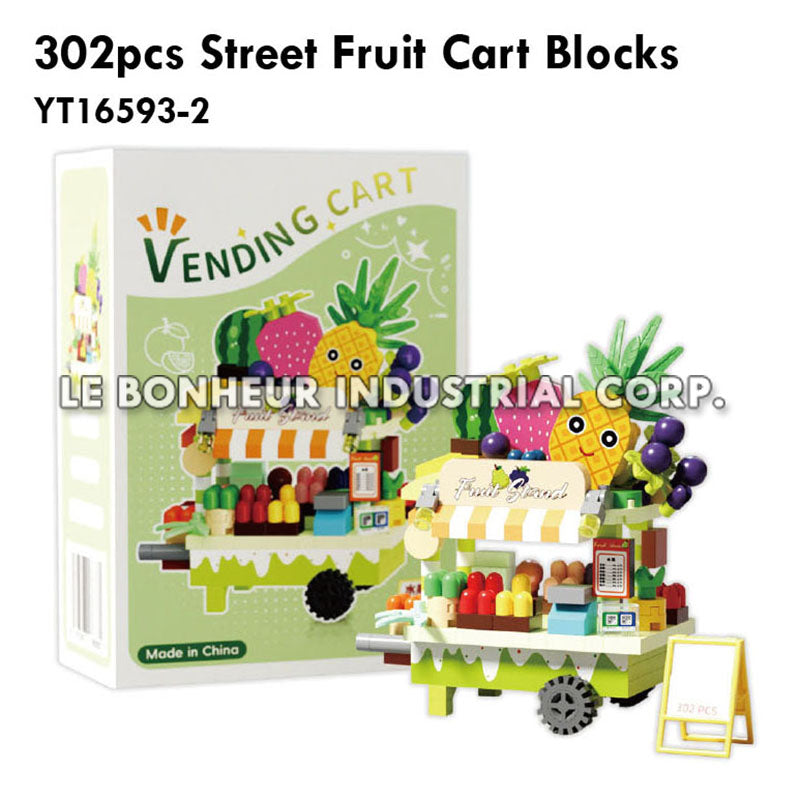 302pcs Street Fruit Cart Blocks