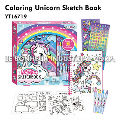 Coloring Unicorn Sketch Book