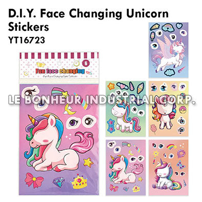 D.I.Y. Face Changing Unicorn Stickers
