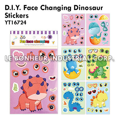 D.I.Y. Face Changing Dinosaur Stickers
