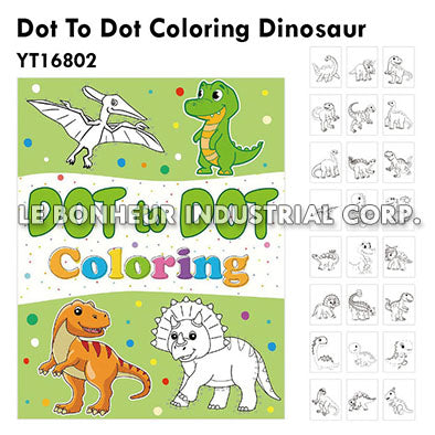 Dot To Dot Coloring Dinosaur