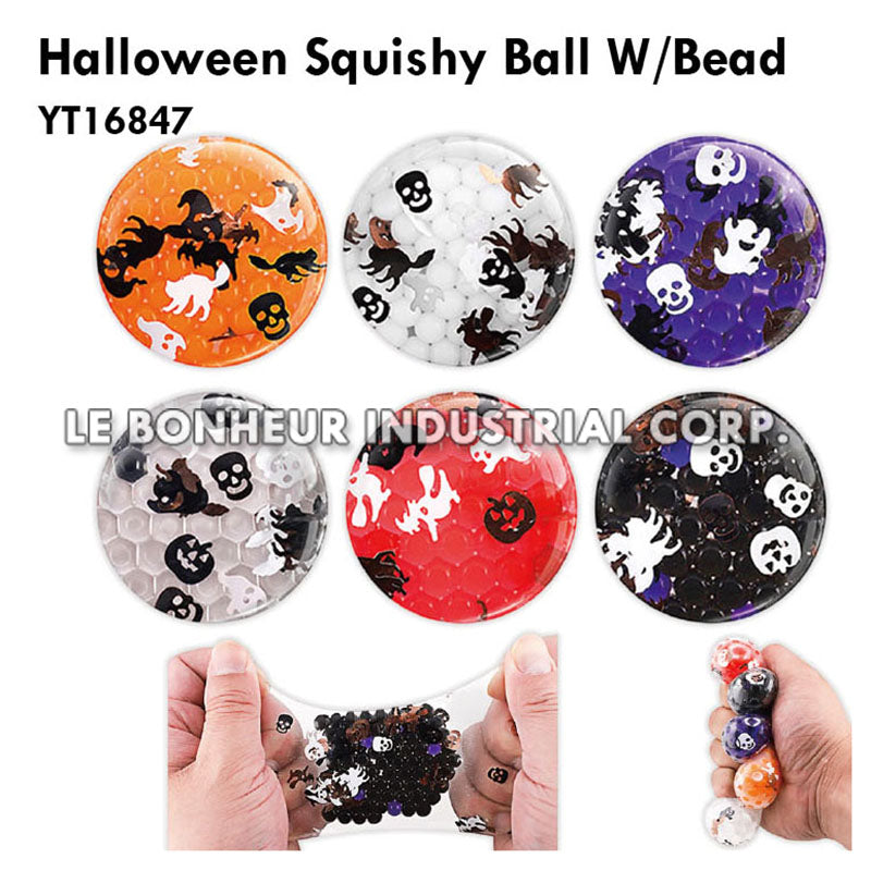 Halloween Squishy Ball W/Bead