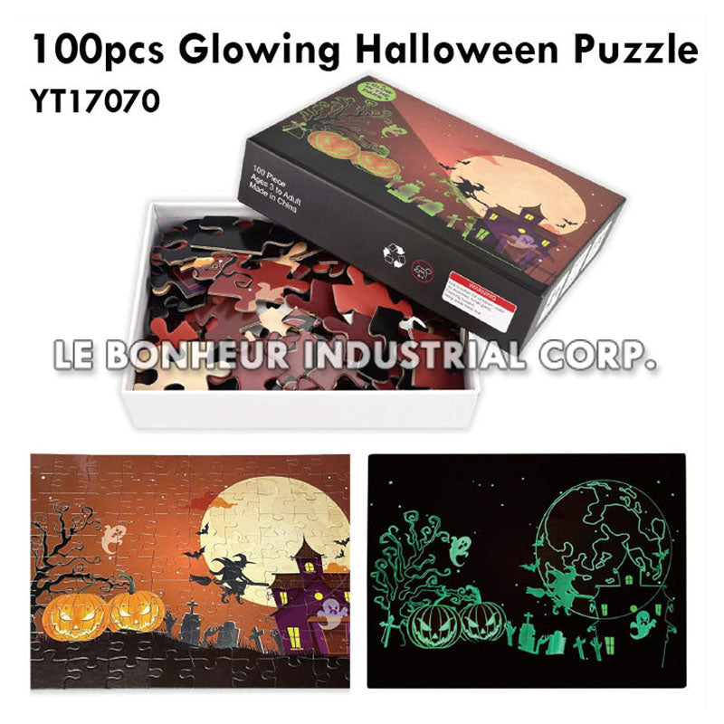 100pcs Glowing Halloween Puzzle