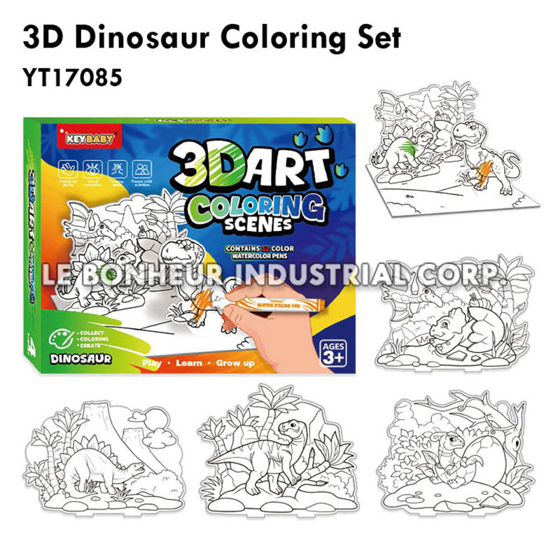 3D Dinosaur Coloring Set