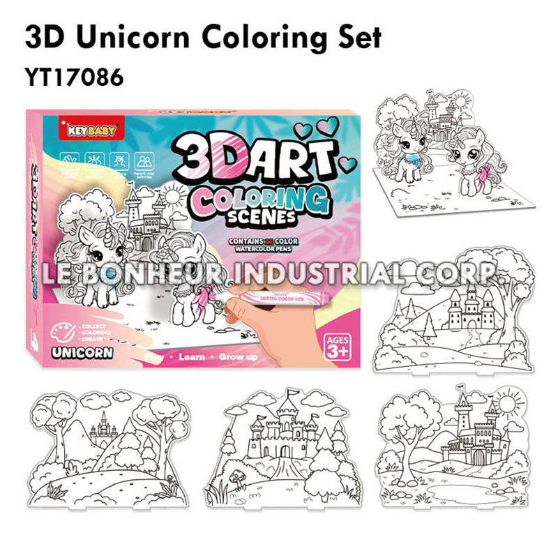 3D Unicorn Coloring Set