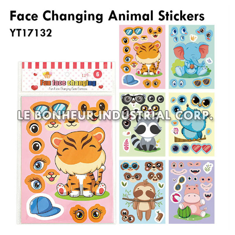 Face Changing Animal Stickers
