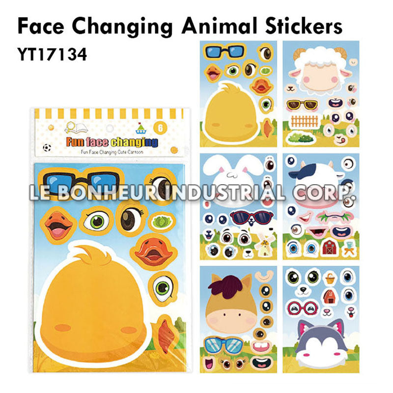 Face Changing Animal Stickers