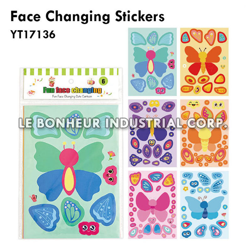 Face Changing Butterfly Stickers
