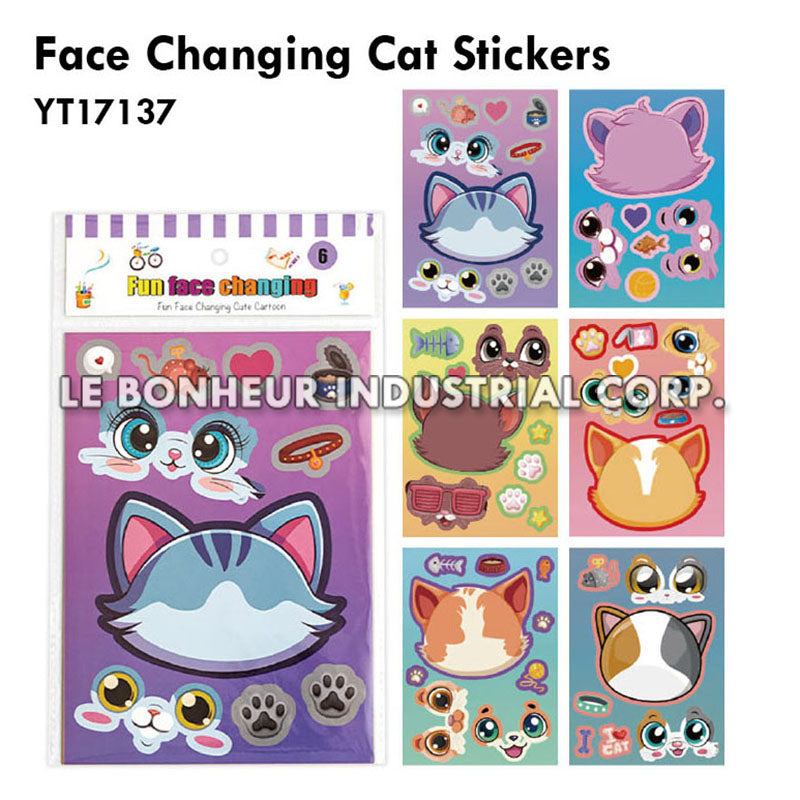 Face Changing Cat Stickers