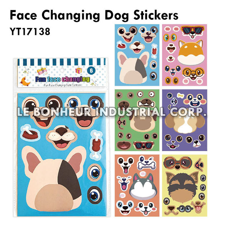 Face Changing Dog Stickers