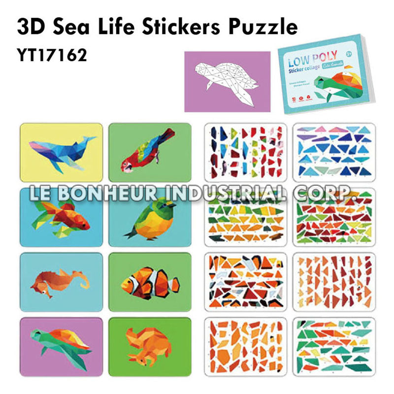 3D Sea Life Stickers Puzzle
