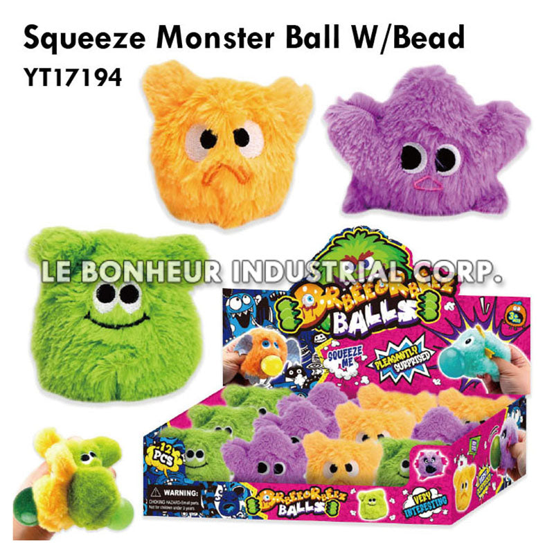 Squeeze Monster Ball W/Bead