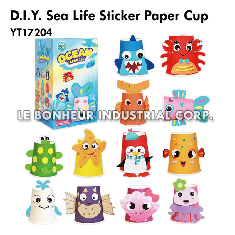 D.I.Y. Sea Life Sticker Paper Cup
