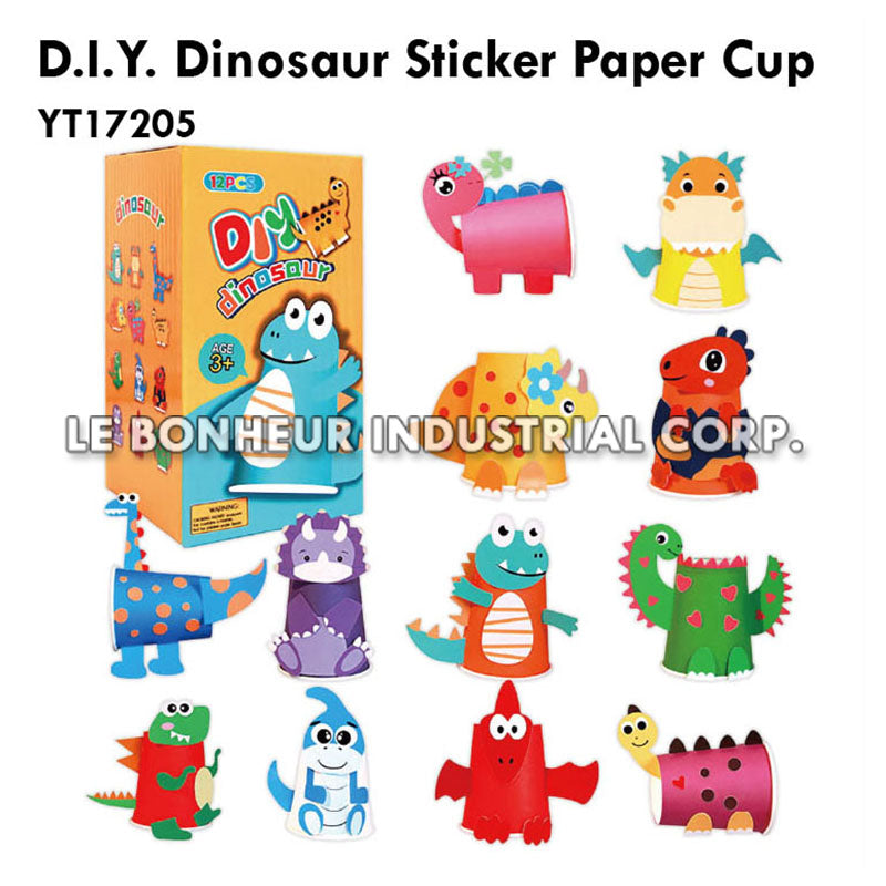 D.I.Y. Dinosaur Sticker Paper Cup