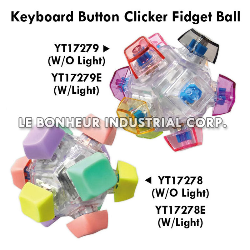 Light Up Keyboard Button Clicker Fidget Ball
