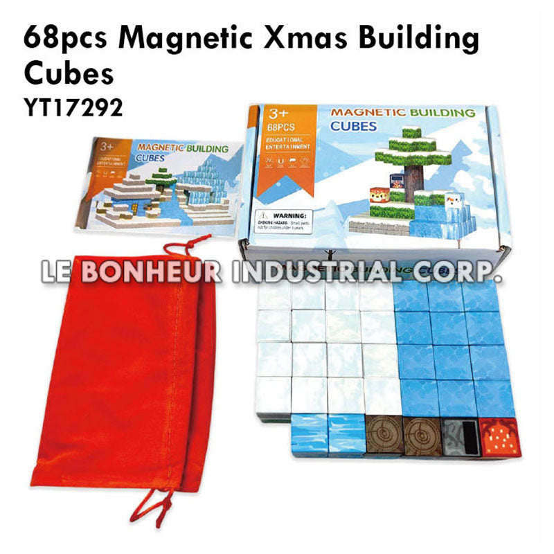 68pcs Magnetic Xmas Building Cubes