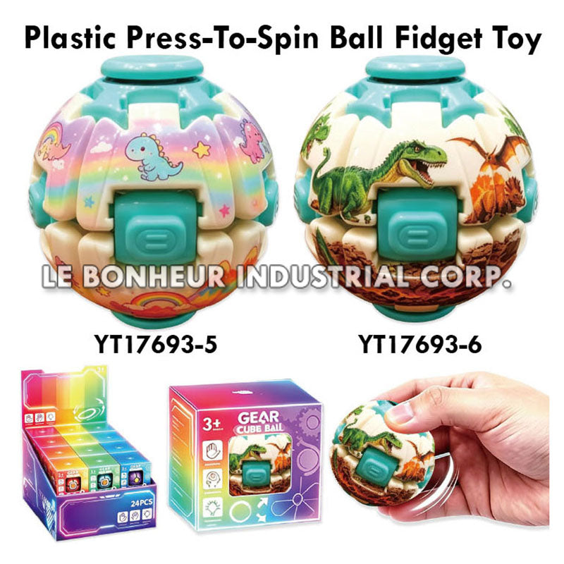 Plastic Press-To-Spin Ball Fidget Toy