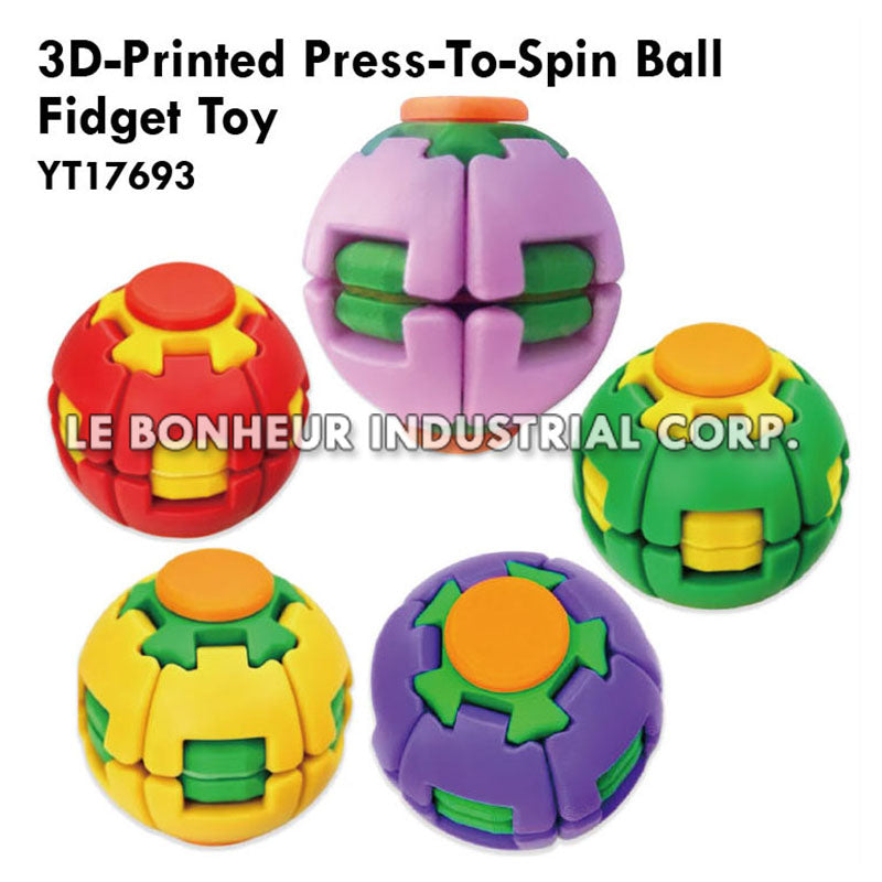 3D-Printed Press-To-Spin Ball Fidget Toy