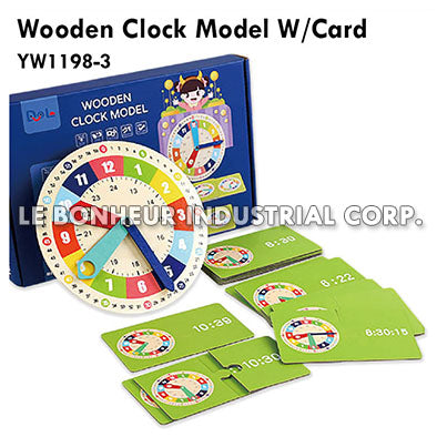 Wooden Clock Model W/Card