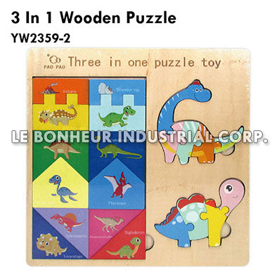 3 In 1 Wooden Puzzle