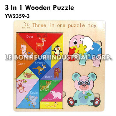 3 In 1 Wooden Puzzle
