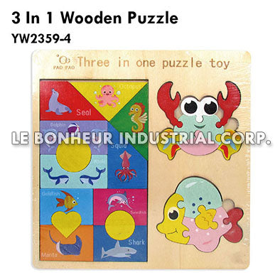 3 In 1 Wooden Puzzle