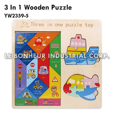 3 In 1 Wooden Puzzle