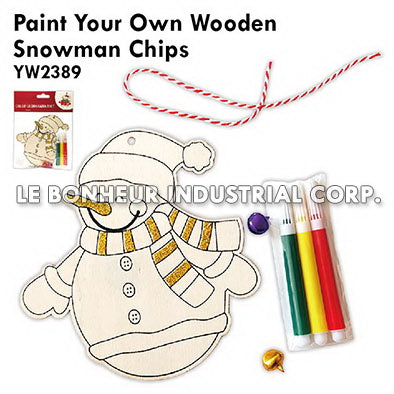 Paint Your Own Wooden Snowman Chips