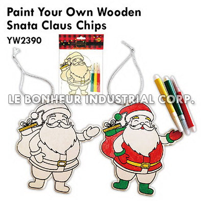 Paint Your Own Wooden Snata Claus Chips
