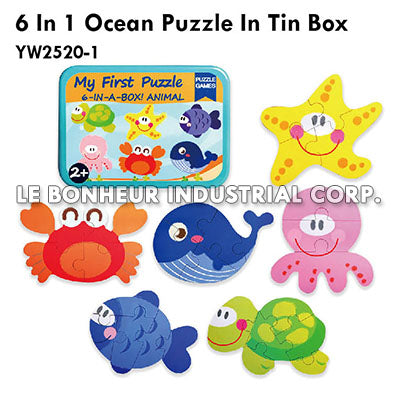 6 In 1 Ocean Puzzle In Tin Box