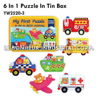 6 In 1 Puzzle In Tin Box