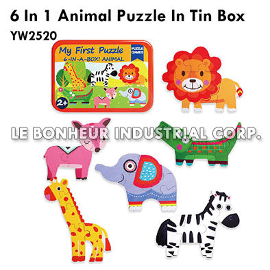 6 In 1 Animal Puzzle In Tin Box