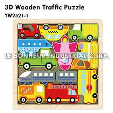3D Wooden Traffic Puzzle