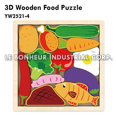 3D Wooden Food Puzzle
