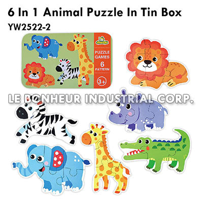 6 In 1 Animal Puzzle In Tin Box