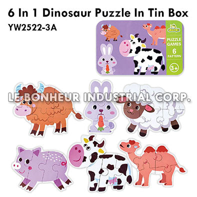 6 In 1 Animal Puzzle In Tin Box