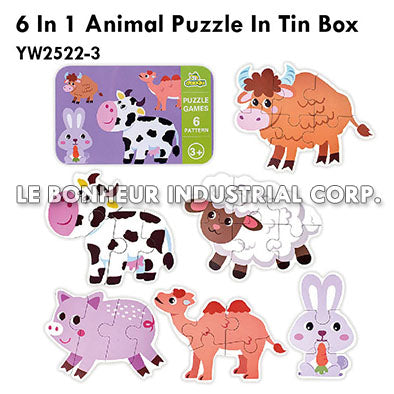 6 In 1 Animal Puzzle In Tin Box