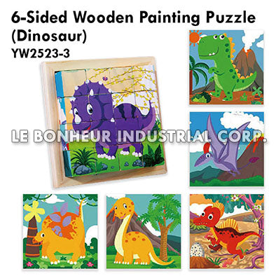 6-Sided Wooden Painting Puzzle (Dinosaur)