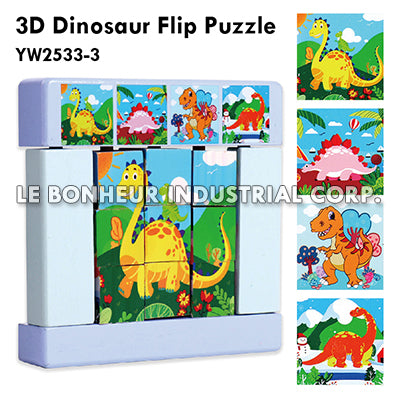 3D Dinosaur Flip Puzzle