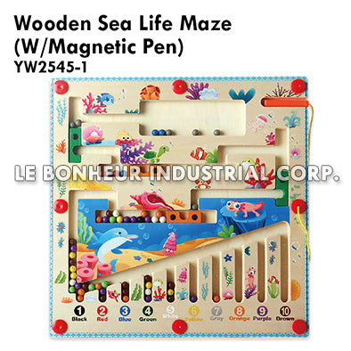 Wooden Sea Life Maze (W/Magnetic Pen)