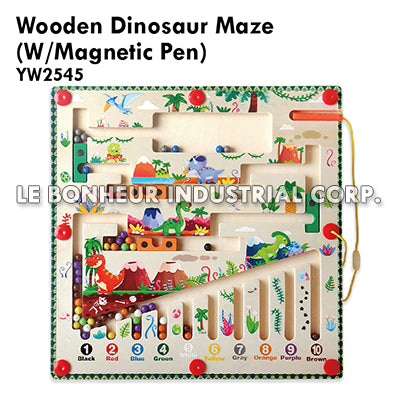 Wooden Dinosaur Maze (W/Magnetic Pen)