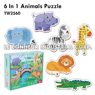 6 In 1 Animals Puzzle