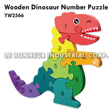 Wooden Dinosaur Number Puzzle