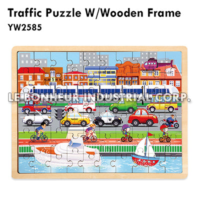 Traffic Puzzle W/Wooden Frame