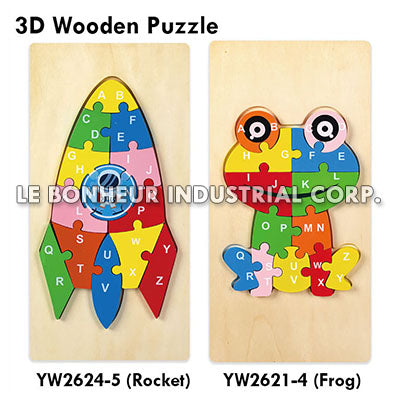 3D Wooden Rocket Puzzle