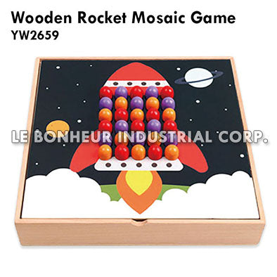 Wooden Rocket Mosaic Game