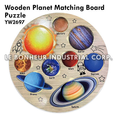 Wooden Planet Matching Board Puzzle