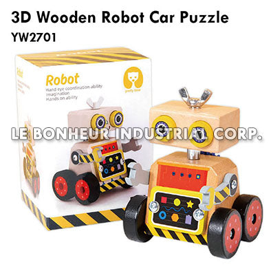 3D Wooden Robot Car Puzzle